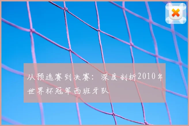 从预选赛到决赛：深度剖析2010年世界杯冠军西班牙队